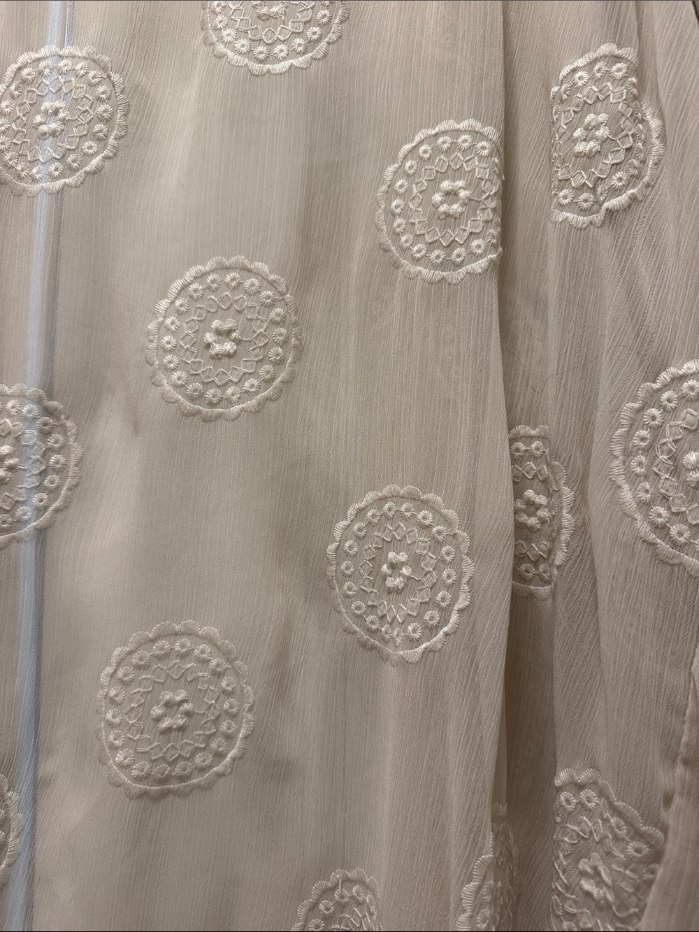 Knox Rose Cream Embroidered Sheer Kimono - Picture 3 of 4